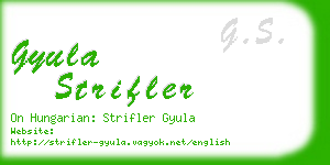 gyula strifler business card